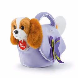 Trudi Doggy in lilac bag with butterflies, Peluche chien