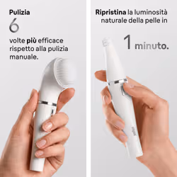 Braun Gesichtsepilierer Face 810 Blanc, Argent - Vue supplémentaire 5