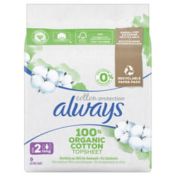 Always Cotton Protection 9 Serviettes Hygiéniques Taille 2 Long