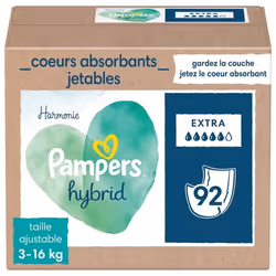 PAMPERS Hybrid 92 Cœurs absorbants Extra pour Couches Lavables