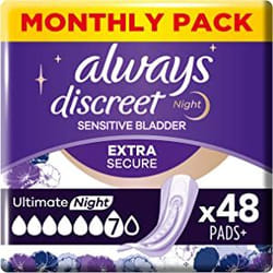 Always Discreet Ultimate Night Serviettes hygiéniques pour fuites urinaires Femme