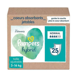 Pampers Harmonie Hybrid Coeur Absorbant Jetable 25 unités