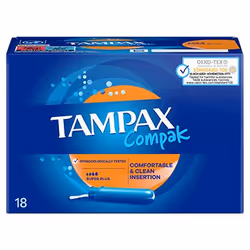 Always Tampax Compak Super Plus, 18 pièce(s), STANDARD 100 by OEKO-TEX, Teinte