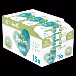 Pampers Lingettes Bébé Aqua Harmonie 720 Lingettes (Lot de 15 x 48)sans parfum ni alcool 99% deau et des fibres dorigine végé ...