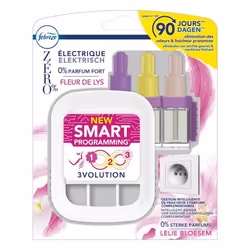 Kit De Démarrage Zero% Lys Pour Désodorisant Électrique Programmation Intelligente 20 ml Febreze 3Volution