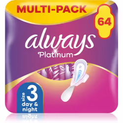 Soyez vous-même et à l'aise même pendant vos règles. Les serviettes hygiéniques Always Platinum Day & Night assurent une ...