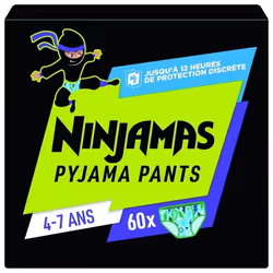 Ninjamas Pyjama Pants Garçon, 60 Sous-Vêtement De Nuit, 4-7 Ans, Pack 1 Mois