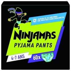 Ninjamas Pyjama Pants Garçon, 60 Sous-Vêtement De Nuit, 4-7 Ans, Pack 1 Mois