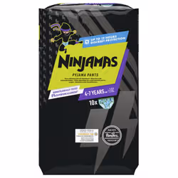 Pampers Ninjamas Sous-Vêtement de Nuit Absorbant Garçon 4-7 Ans (17-30 kg) 10 Unités