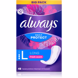 Sentez-vous libre même pendant vos règles. Les serviettes hygiéniques Always Daily Protect Long Fresh Scent offrent une prote ...