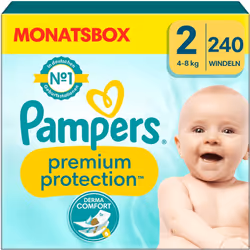 240 Couches Pampers Premium Protection, Taille 2, 4-8 kg