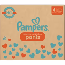 168 Couches-Culottes Pampers Premium Protection, Taille 4, 9-15 kg
