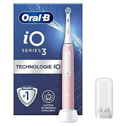Brosse à dents électrique - ORAL-B - iO 3 - Rose - Technologie de micro-vibrations - Capteur de pression Smart