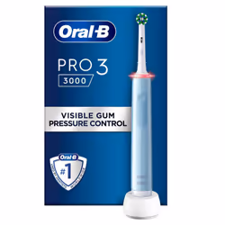 Oral-B Pro 3 3000 Cross, Adulte, Brosse à dents rotative oscillante, Soin quotidien, Sensible, Blanchiment, Bleu, 2 min, Batt ...