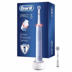 Brosse à dents électrique - BRAUN - Oral-B Pro 3 3000 - 2 modes - 2 brossettes - Couleur bleue