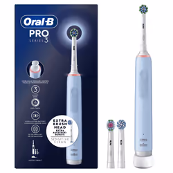 Oral-B PRO 3 3700 Blu, Adulte, Brosse à dents rotative oscillante, Bleu, 2 min, Bleu, Rond