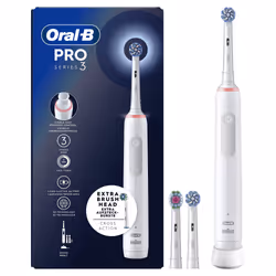 Oral-B PRO 3 3700, Adulte, Brosse à dents rotative oscillante, Blanc, 2 min, Blanc, Rond