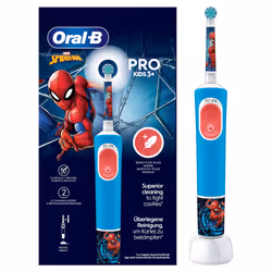 Oral-B Pro Kids, Enfant, Brosse à dents oscillante, Soin quotidien, Super sensitive, Bleu, Blanc, 2 min, 3 an(s)