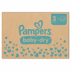 222 Couches Pampers Baby-Dry, Taille 3, 6-10 kg
