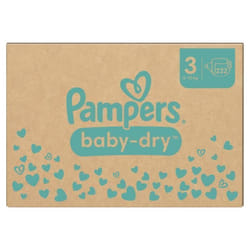 222 Couches Pampers Baby-Dry, Taille 3, 6-10 kg