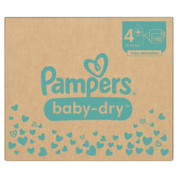 198 Couches Pampers Baby-Dry, Taille 4+, 10-15 kg