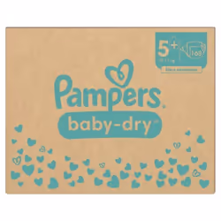 168 Couches Pampers Baby-Dry, Taille 5+, 12-17 kg