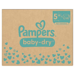 168 Couches Pampers Baby-Dry, Taille 5+, 12-17 kg