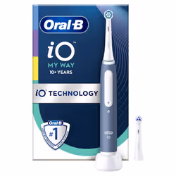 Oral-B iO Series 4 My Way, Adolescents, Brosse à dents vibrante, Bleu, Rond, Batterie, Boîte
