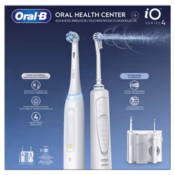 Oral-B iO4 & OxyJet, Adulte, Brosse à dents rotative oscillante, Soin quotidien, Sensible, Super sensitive, Blanchiment, Blan ...