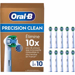 Brossettes - ORAL-B - Pro Precision Clean - Pack de 10 - Filaments en forme de X - Élimine 100% de plaque