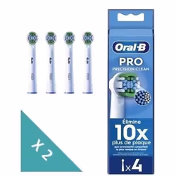 8 Brossettes Oral-B Pro Precision Clean - Pour Brosse À Dents électrique - Lot de 2x 4 brossettes