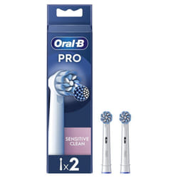 Brossette de rechange - ORAL-B - Pro Sensitive Clean - Pack de 2 - Compatible avec Oral-B Pro - Blanc