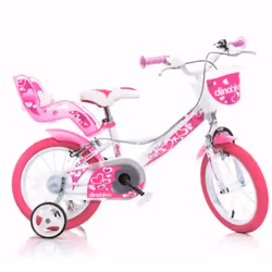 Dino Bikes 8006817902478, Vélo de ville, Enfants, Femelle, 40,6 cm (16"), Rose, Blanc, 40,6 cm (16")
