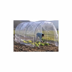 Serre de jardin Tunnel avec structure en acier peint Feuille PVC avec filtre UV double zip 200x300x175 cm montage rapide