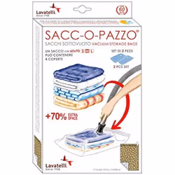 Kanguru SACCO PAZZO Lot de 2 Sacs de sac rangement sous vide aspirateur rangement dressing sac rangement vetement rangement s ...