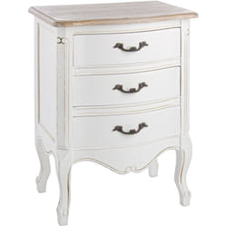 Commode 3 tiroirs 50x35x66 cm en bois blanc - reberty