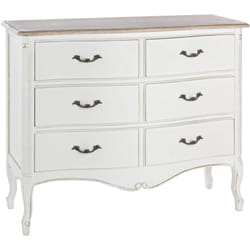 Commode 6 tiroirs 100x40x83 cm en bois blanc - reberty