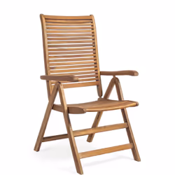 Installez-vous confortablement sur ce fauteuil de jardin relax en acacia huilé INES pour une séance de lecture ou de méditati ...