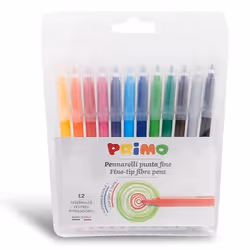 Primo 605PEN12B, Fin, 12 couleurs, Multicolore, Pointe ogive, Multicolore, Rond