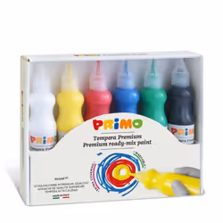 Primo 2533TL6, Anthracite, Bleu, Vert, Rose, Blanc, Jaune, Peinture pour poster, Effet 3D, 75 ml