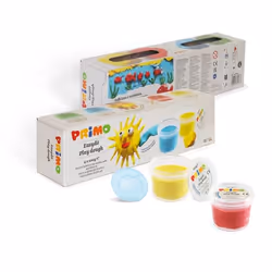 Primo 2907ED4B, Pâte à modeler, Bleu, Rouge, Blanc, Jaune, Enfant, 4 pièce(s), Pot en plastique, 4 couleurs