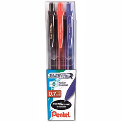Pentel 0100740, Multicolore, Noir, Bleu, Rouge, 0,7 mm, 3 pièce(s)