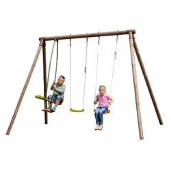 New Plast ALS1345, Portique balançoire bébé, Extérieure, Métal, Plastique, Bois