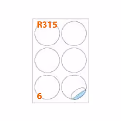 Markin 210R315 étiquette auto-collante Cercle Permanent Blanc 600 pièce(s)