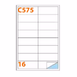 Markin 210C575 étiquette auto-collante Rectangle Permanent Blanc 1600 pièce(s)