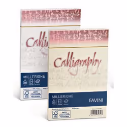 Favini Millerighe Calligraphy, Blanc, 100 g/m², Forest Stewardship Council (FSC), 180 mm, 120 mm, 25 pièce(s)