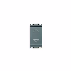 **Bouton poussoir 1P 10 A 250 V~ (3 bornes), avec touches fléchées et position centrale OFF, gris
