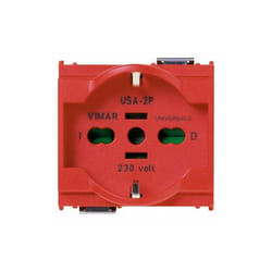 Vimar - 16210.R Prise universelle 2P+T 16A Red Idea