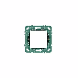 2 supports de modules équipés de mâchoires pour boîtes d'encastrement ø60 mm de la série civile Plana. Modulaire avec empatte ...
