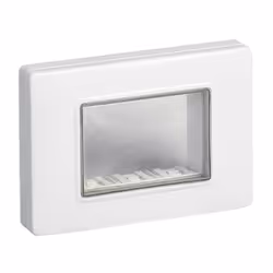 Calotte/plaque murale Vimar IP55, 3 modules, avec vis, pour boîtes encastrées, couleur blanc. Il est possible d'y installer t ...